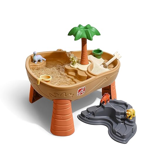 Step2 Dino Dig Sand and WaterTable, Kids Activity Sensory Playset, Summer Outdoor Toys, 7 Piece Water Toy Accessories, For Toddlers 2-5 Years Old