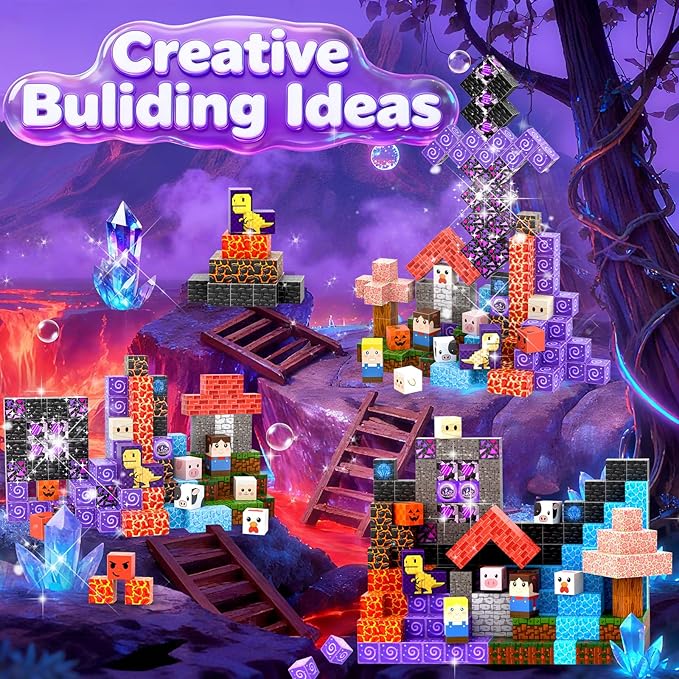 150 PCS Magnetic Blocks for Kids Ages 3 4 5 6 7 8 9 10, STEM Sensory Building Toys, Magnetic Toys, Christmas Birthday Gifts for Toddlers Boys & Girls