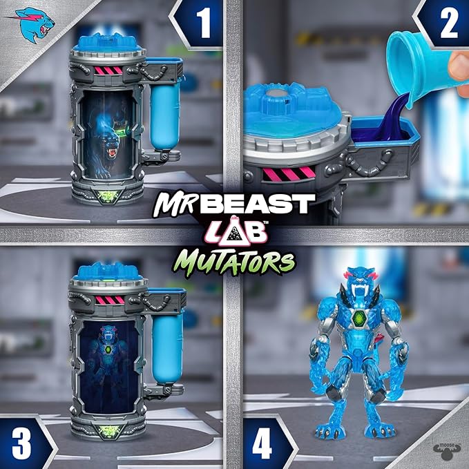 MrBeast Lab Mutators, Mutate The Ultimate Beast Mutators. Perform The Experiment, Release a MrBeast Stealth Panther Action Figure. 3 to Collect!