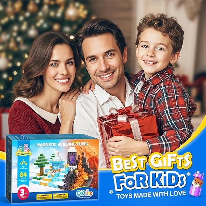 Coodoo Frozen Toys Magnetic Blocks - Build Mine Magnet World Frozen & Lava Set, Magnetic Tiles Building Blocks Toddler STEM Sensory Outdoor Kids Toys, Gifts for Boys & Girls for Ages 3 4 5 6 7 8