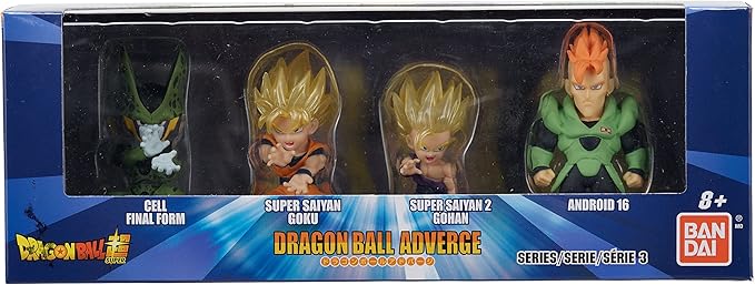 Dragon Ball Super Adverge Set 6 - SS Goku, SS 2 Gohan, Cell, Android 16 - Bandai Collectible Toy Figures Box Set