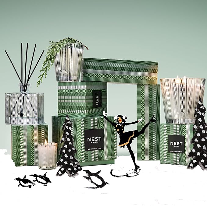 NEST New York Scented Classic Candle, Birchwood Pine - 8.1 oz - Up to 60-Hour Burn Time - Reusable Glass Vessel