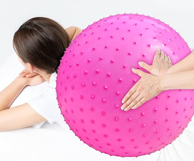 Large Sensory Massage Ball for Kids, 33.5" 85cm 3.1lbs Pink Bouncy Exercise Ball for Toddlers, Big Inflatable Balls with Tactile Spikes, Outdoor Giant Yoga Balls, Large Beach Ball (pink1)