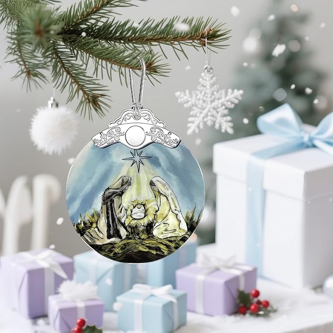 Nativity Scene Christmas Ornaments: Religious Christmas Tree Decorations, Christian Holiday Decor, Stocking Stuffers, Gift Ideas, Xmas Gift, Christian Gifts & Religion Gifts