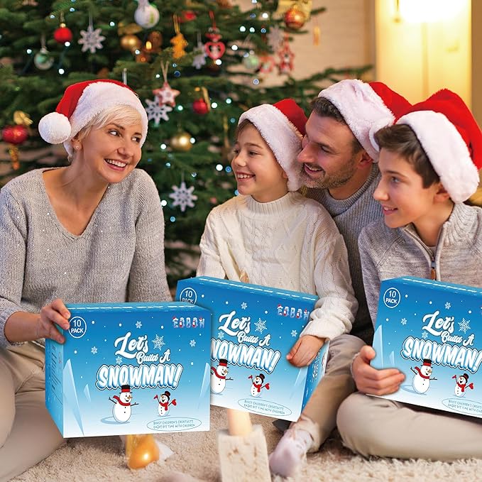 72 Pack Christmas Snowman Craft Kit, DIY Snowman Crafts Build a Snowman Kit Indoor Decor, Christmas Creative Air Dry Modeling Clay, Xmas Making Kit Toys for Family School Party Supplies