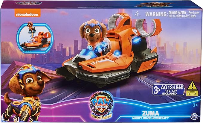 Paw Patrol: The Mighty Movie, Toy Jet Boat with Zuma Mighty Pups Action Figure, Lights and Sounds, Kids Toys for Boys & Girls 3+