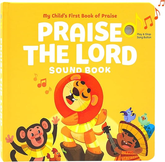 Praise The Lord Christian Sound Books for Kids - 6 Bible Songs - Christening, Baptism Gifts for Boys and Girls - Religious Toys, Interactive Music Books for Toddlers - Baby Dedication