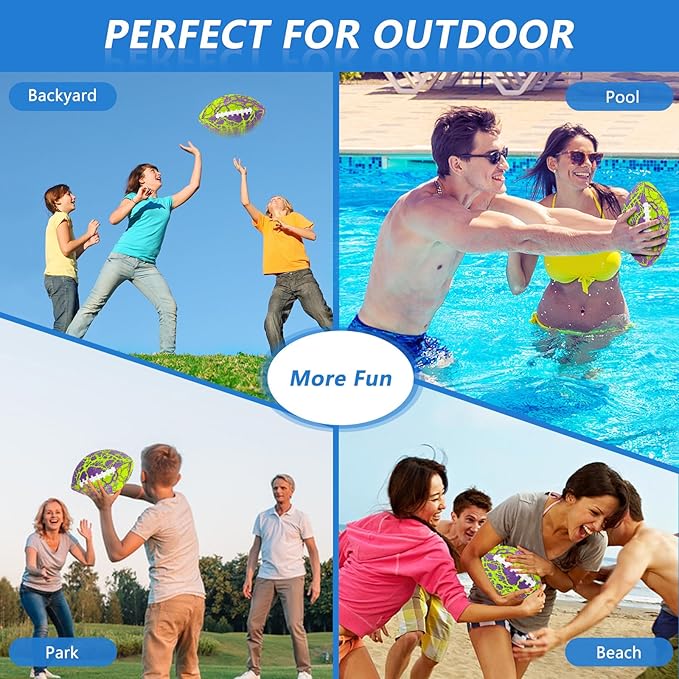 Jasonwell Pool Beach Water Football - Waterproof Football Strong Grip Fun Pool Toys Games for Swimming Pools Beach Lake Park Backyard Outdoor Play for Kids Children Teens Adults Family