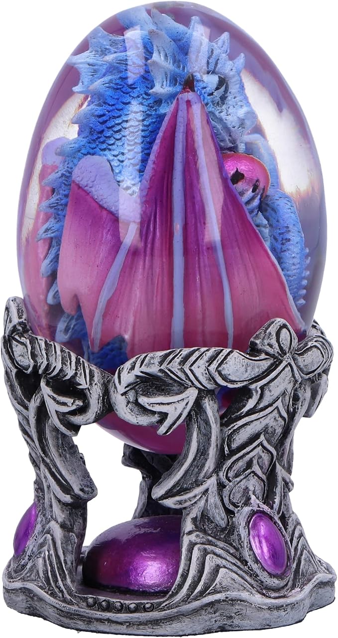 Nemesis Now Elemental Dragonlings, Glass Egg Figurine, Cast in The Finest Resin, Expertly Hand-Painted - Water