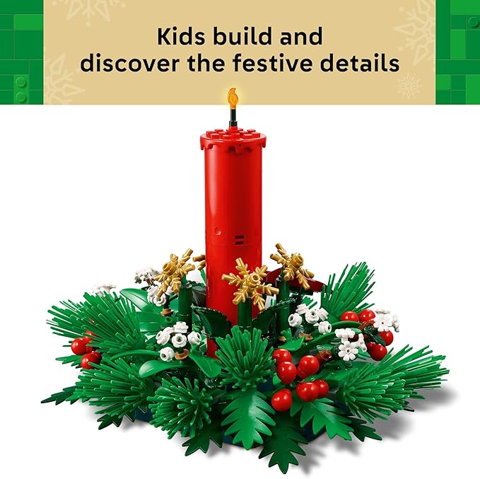 LEGO Christmas Table Decoration Building Toy for Kids - Brick-Built Holiday Centerpiece & Festive Room Decor - Christmas Craft for Girls & Boys, Ages 12+ - Gift Idea for Families - 40743