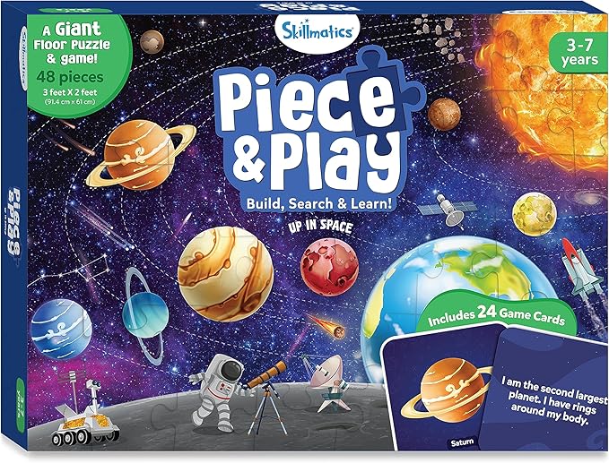 Skillmatics Floor Puzzle & Game - Piece & Play Space, Jigsaw & Toddler Puzzles, Educational Toy, Gifts for Boys & Girls Ages 3, 4, 5, 6, 7 (48 Pieces, 2 x 3 feet)