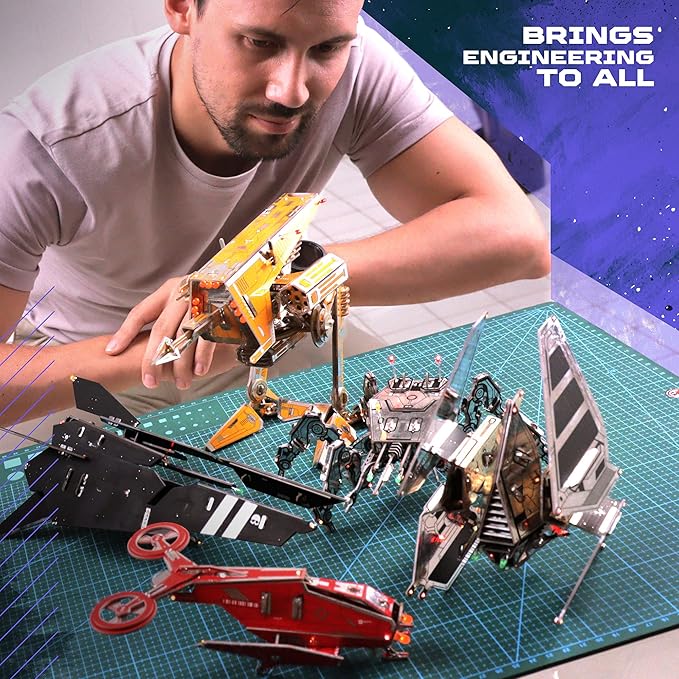 Robot Building Kit - W4 Scout Recon - DIY STEM Science Toys for Kids - Educational Robotics Kit - Printed Circuit Board Set - Build Your Own Robotic Spaceship Kits - Engineering Toy Gift