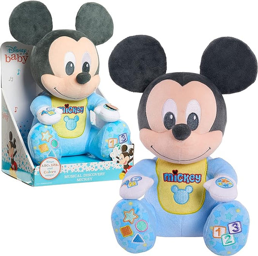 Disney Baby Musical Discovery Plush Mickey Mouse, Officially Licensed Kids Toys for Ages 06 Month by Just Play