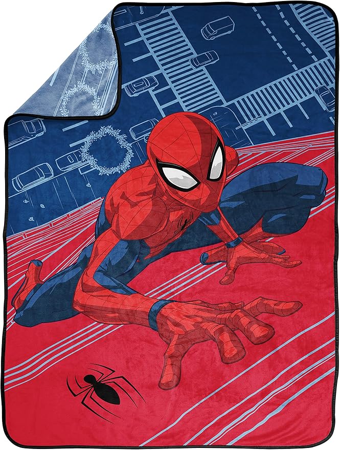Jay Franco Spiderman Kids' Miles Morales Plush Fleece Throw - 46" x 60", Soft, Fade Resistant, Cozy Blanket for Boys & Girls