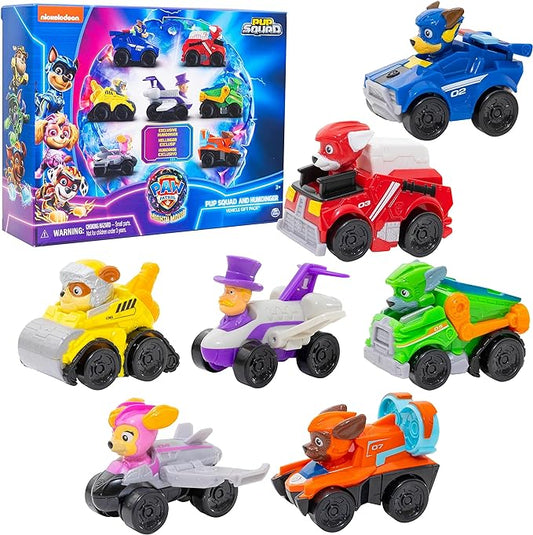 Paw Patrol: The Mighty Movie Toy Vehicle Set- 7 New Cars & Trucks w Exclusive Mayor Humdinger Action Figure-Includes Rubble, Chase, Skye, Zuma, Marshall, Rocky