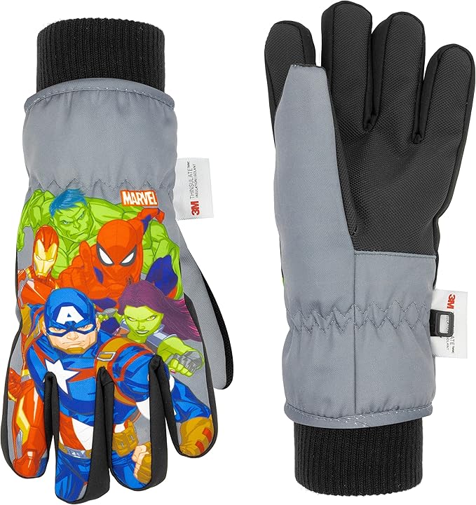 Spiderman Snow Gloves for Kids, Spider Man Toddler Gloves, 3M Thinsulate Waterproof Mittens, Kids Winter gloves