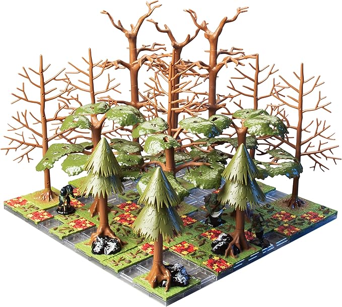 Monster Adventure Terrain 91Pc Painted Forest Tree Set Fully Modular, Stackable 3D Tabletop World Builder-Use Alone/w Other Sets- Compatible w DND Dungeons Dragons, Pathfinder, RPG Games, Gift