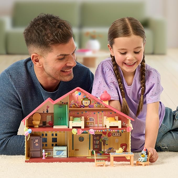 Bluey Celebration Home Playset – Birthday Party House with 11 Removable Furniture & Accessories, Includes Exclusive Birthday Figure, Imaginative Play Toy for Kids, Ages 3+