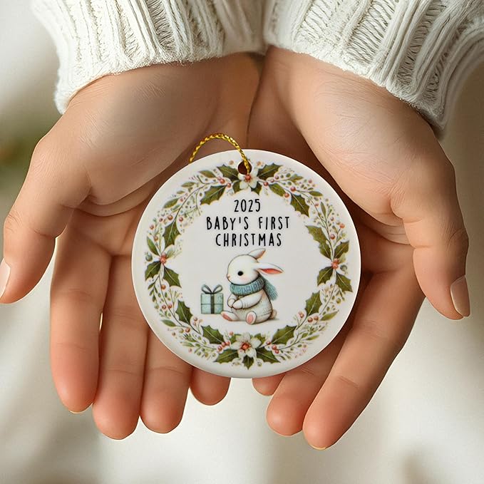 2025 Baby’s First Christmas Ornament 3 Inch, Babys 1st Christmas Ornament 2025, First Christmas Baby Ornament, Newborn Xmas Keepsake Decor