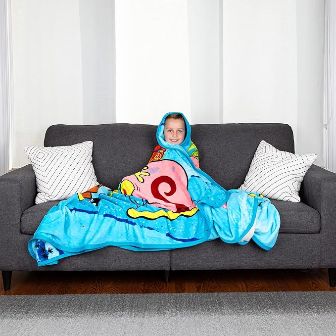 Franco Kids Bedding Super Soft Plush Micro Raschel Blanket, 62 in x 90 in, Spongebob Squarepants, Multicolour, Prints May Vary