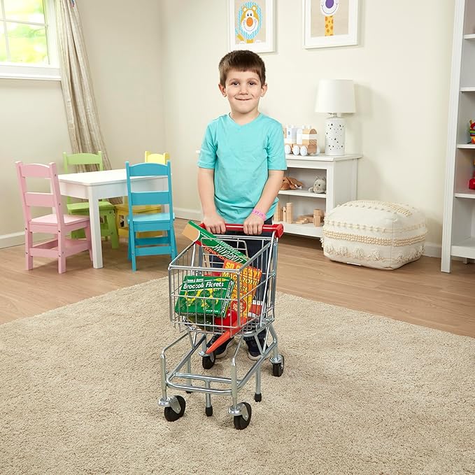 Melissa & Doug Toy Shopping Cart With Sturdy Metal Frame