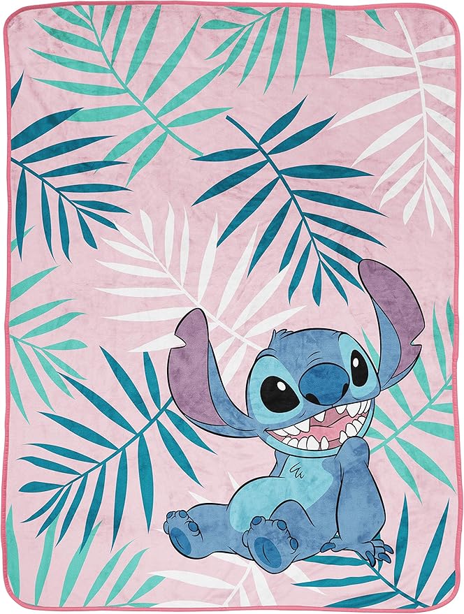 Jay Franco Disney Lilo & Stitch Kids' Plush Fleece Throw Blanket - 46" x 60" for Boys & Girls, Toddlers, Cozy, Fade Resistant