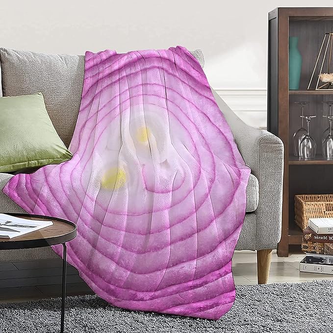 Onion Blanket Fleece Lightweight Throws Gift for Birthday Christmas Soft Flannel Blankets for All Season Bed Sofa Kid Size-40"x50"