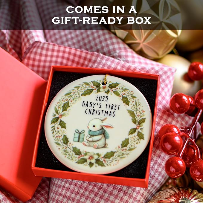 2025 Baby’s First Christmas Ornament 3 Inch, Babys 1st Christmas Ornament 2025, First Christmas Baby Ornament, Newborn Xmas Keepsake Decor