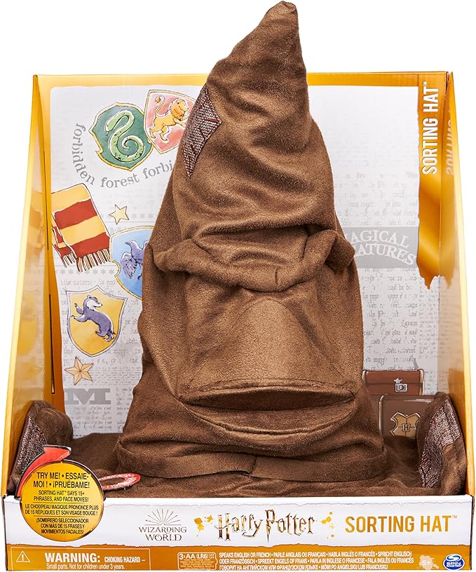 Wizarding World Harry Potter, Talking Sorting Hat with 15 Phrases for Pretend Play, Kids Toys, Accessory for Halloween Costumes for Girls & Boys