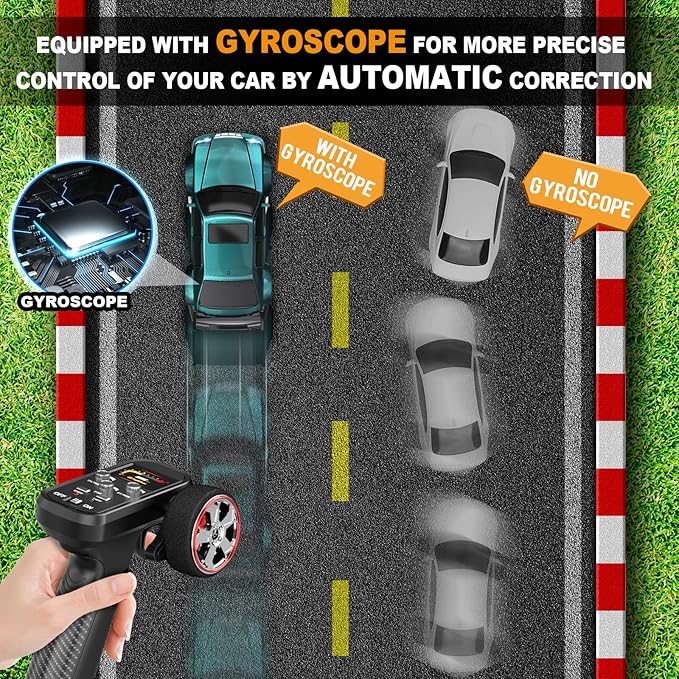 1/43 Mini RC Drift Car with Gyroscope, 4WD Full Proportional RC Car, 2.4GHZ Hobby Grade Remote Control Cars, RTR Model Vehicle, 20+KM/H High Speed for Hobbyists Kids Adults (Sliver)