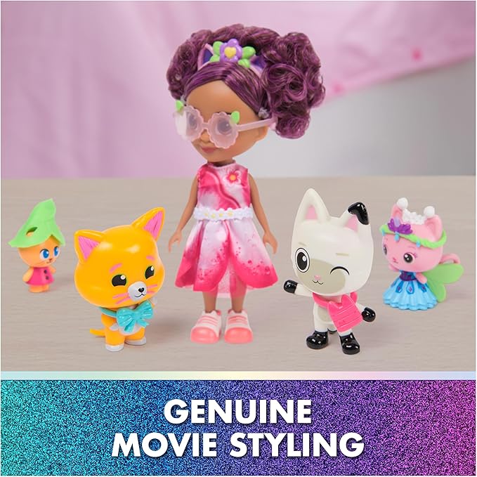 Gabby's Dollhouse: The Movie, Gabby's Garden Friends Pack with 6-Inch Gabby Doll, 4 Toy Figures & Accessories, Kids Toys for Girls & Boys Ages 3 and Up