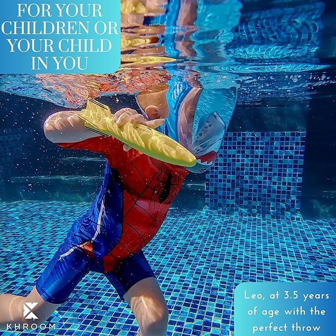 Khroom Underwater Torpedo Pool Toy | Must-Have for Vacation | 33-Foot Glide Underwater | Official UTL Game Size | Pool Dive Rocket Glider (Classic)