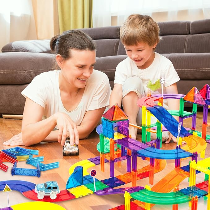 12 Piece Support Column Expansion Supporting Pack for Magnetic Race CarTrack Magnet Tile Building Block Construction Kit Education Toy Boys Girls STEM Puzzle Toy Kids Boy Girl Toddler 3+ PicassoTiles
