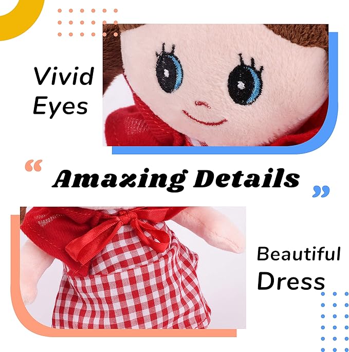 Hopearl Talking Singing Doll Repeats What You Say Girl Walking Electric Interactive Animated Toy Speaking Plush Buddy Gifts for Toddlers, Red, 8''