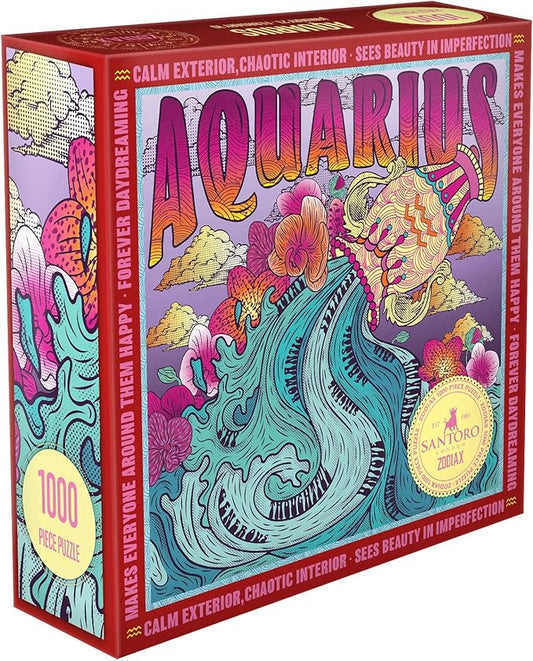 Zodiax - 1000 Piece Jigsaw Puzzle - Aquarius - Fun Birthday Gift For Kids, Adults | Astrology Gifts for Women and Men | Zodiac Horoscope Puzzle
