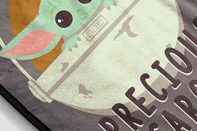 Jay Franco The Mandalorian Kids' Plush 46" x 60" Fleece Throw Blanket - Baby Yoda, Cozy, Fade Resistant for Toddlers to Teens