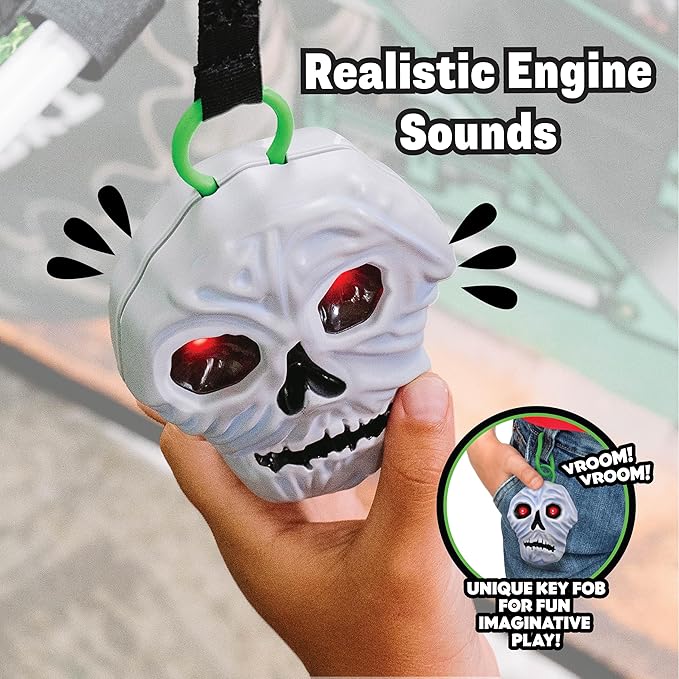 Monster Jam Grave Digger Pop Up Tent – Monster Truck Playhouse for Kids | Removable Skull Key Fob with Vehicle Sounds | Car Toys for Toddlers – Sunny Days Entertainment