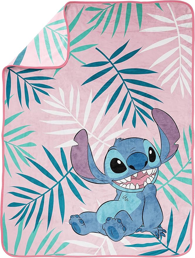 Jay Franco Disney Lilo & Stitch Kids' Plush Fleece Throw Blanket - 46" x 60" for Boys & Girls, Toddlers, Cozy, Fade Resistant