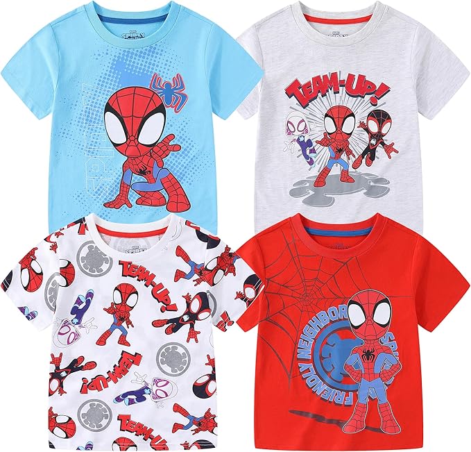 Marvel Spidey & His Amazing Friends Boys 4 Pack T-Shirt for Toddler and Big Kids