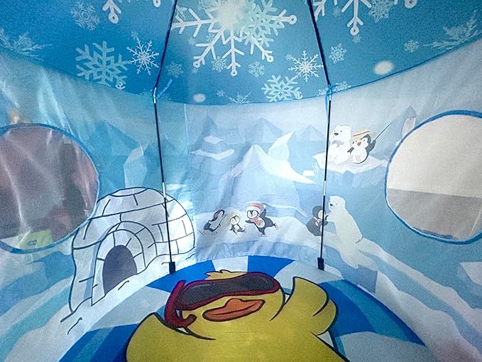 Montessori Play Tent for Kids Toddlers Boy Girl, Pop Up Imagination Creative Sensory Soft Portable Toy Gift, Indoor Outdoor Airfort Bed Fort Party Room Ice Winter Wonderland (Penguin Igloo)
