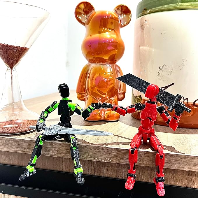 (Assembly Completed) 2 Packs Titan13 Action Figure Set, Dummy 13 3D Printed ActionFigure Toy Gifts for Kids, Robot 13 Action Figure Full Body Mechanical Doll Christmas Birthday Gift for Boys Girls