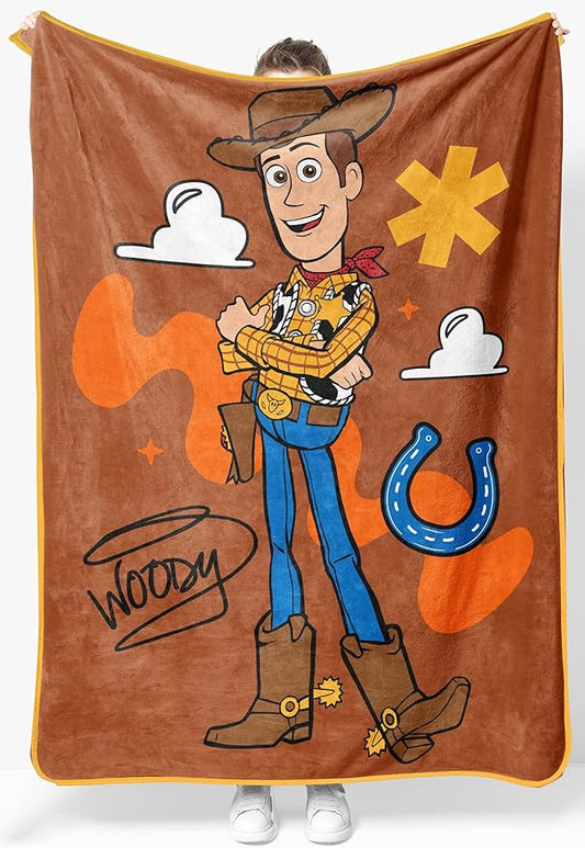 Jay Franco Kids Plush Throw Blanket – Children's Soft & Comfy 46x60 Inches Throw for Couch or Bed – Cozy Home Décor for Living Room & Bedroom, Brown - Toy Story Woody
