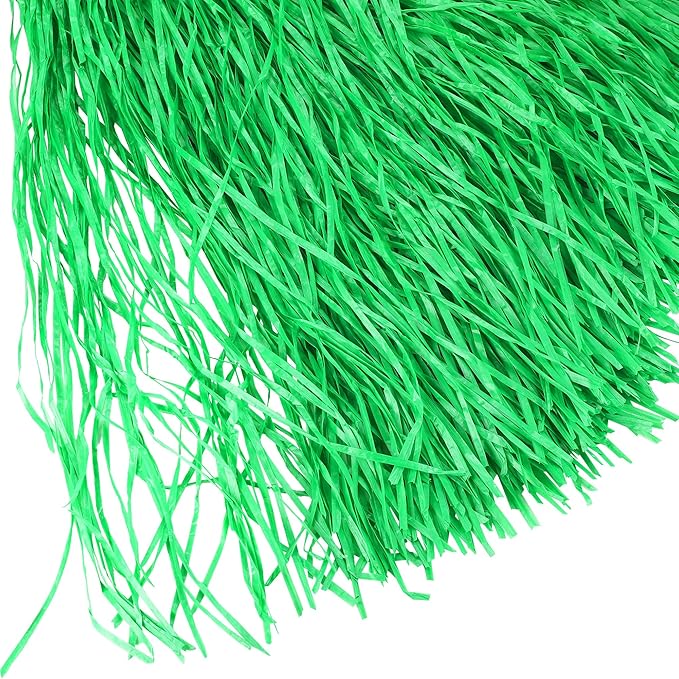 Fovths Luau Grass Table Skirt Natural 9 Feet x 29.5 Inch Hawaiian Table Skirt for Tropical Hawaiian Party Decorations Luau Party Costume Party, Green