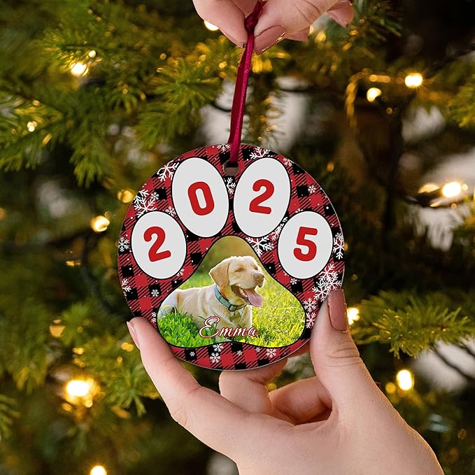 Personalized Dog Ornaments for Christmas Tree, Custom Pet Christmas Ornament 2025, Puppy 1st Xmas Gifts, Custom Dogs Ornament Christmas, Dog Lovers Gift for Christmas Tree Decoration