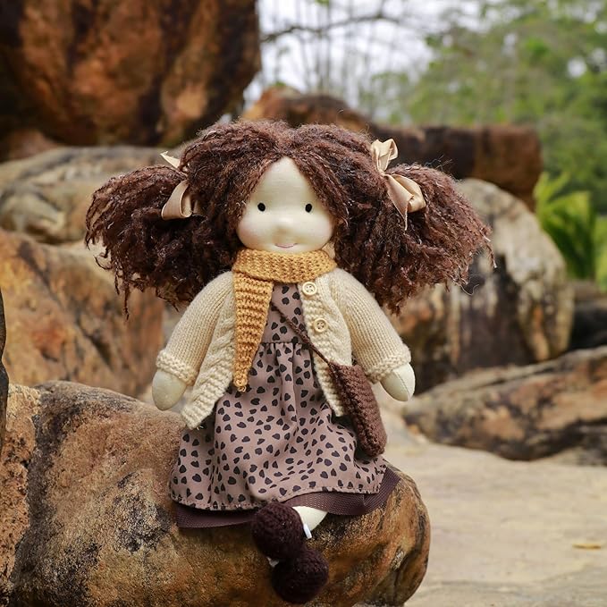 Waldorf Doll Handmade Rag Doll - Personalized Collectors Plush Doll for Kids Birthday Present with Beautiful Present Box-Ballerina 12"