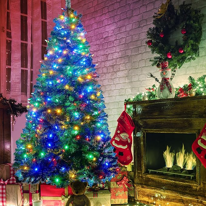 Joliyoou 2 Packs Total 100 LEDs 32ft Multicolored Christmas String Lights, Battery Operated Christmas Mini String Lights with 8 Lighting Modes, Indoor Outdoor LED Xmas Fairy String Lights with Timer