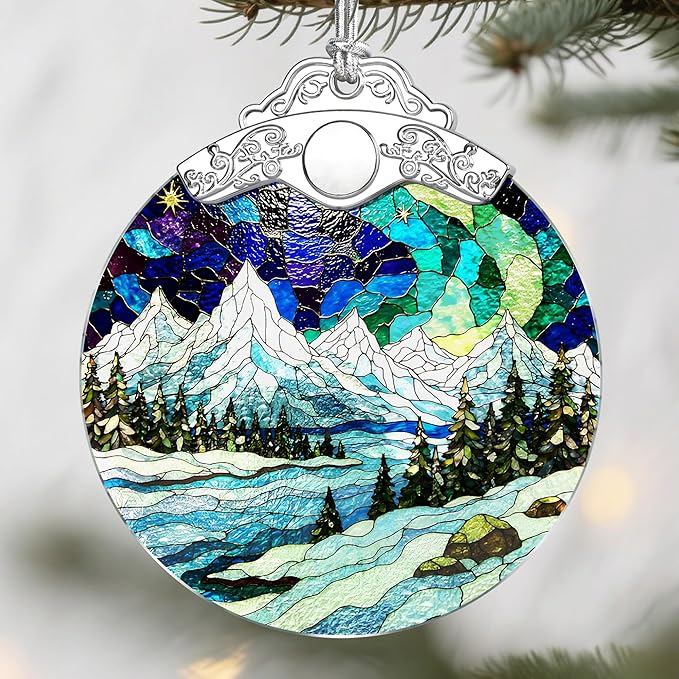 Mountain Landscape Christmas Ornaments: Christmas Tree Ornaments, Holiday Decor for Mountaineer, Stocking Stuffers, Gift Ideas, Xmas Gifts & Gifts for Nature Lover