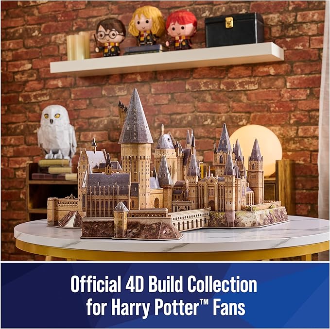 4D Build, Harry Potter Deluxe Hogwarts Castle with Astronomy Tower & Great Hall Over 2ft. Wide Model Kit 384 Pcs | 3D Puzzles for Adults & Teens 12+