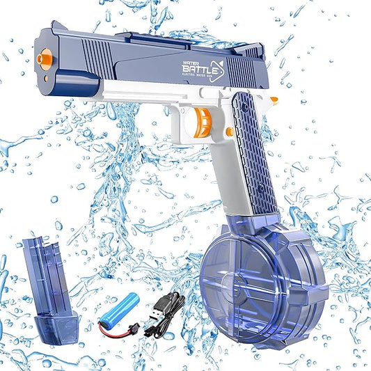 GOAP Electric Water Gun 2 Large Capacity Clips, Rechargeable Battery, Kids & Adults Squirt Gun