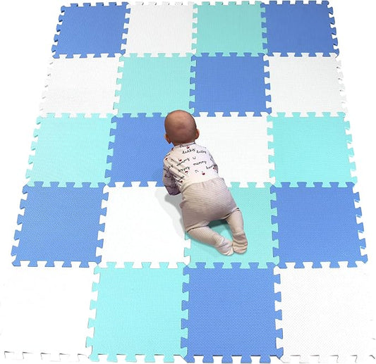 YIMINYUER® 20 Tiles (30cm×30cm×1cm Each Tile) Baby Soft Puzzle Play Mats, Kids Thick EVA Foam Floor, Toddlers & Children's Soft Interlocking Mat R01R07R08G301020